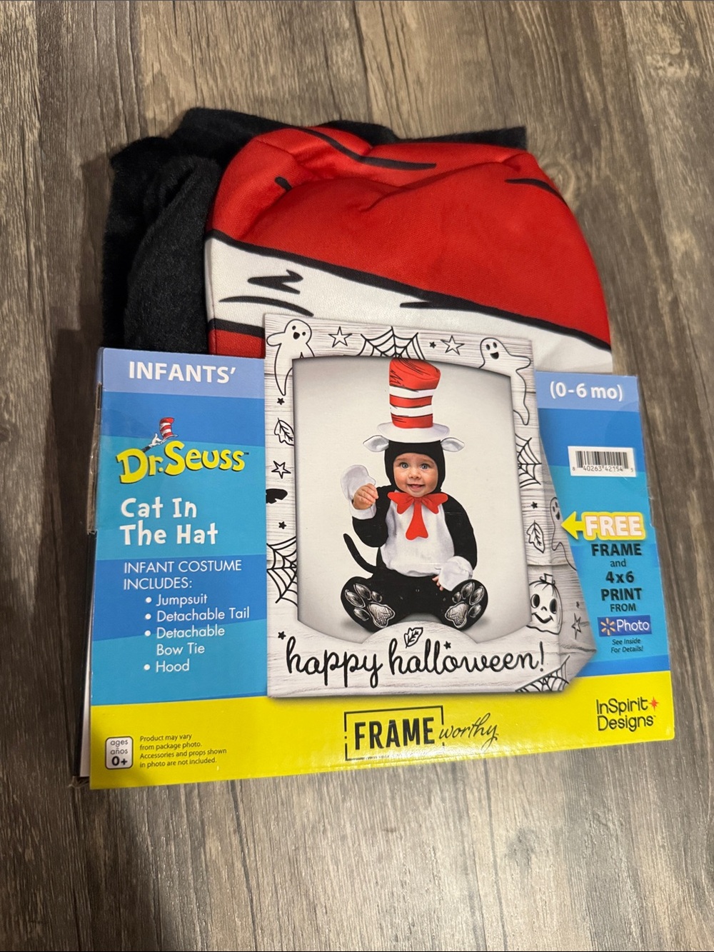 Dr. Seuss Cat in the Hat Infant Halloween Costume -Red, White & Black 0-6 months